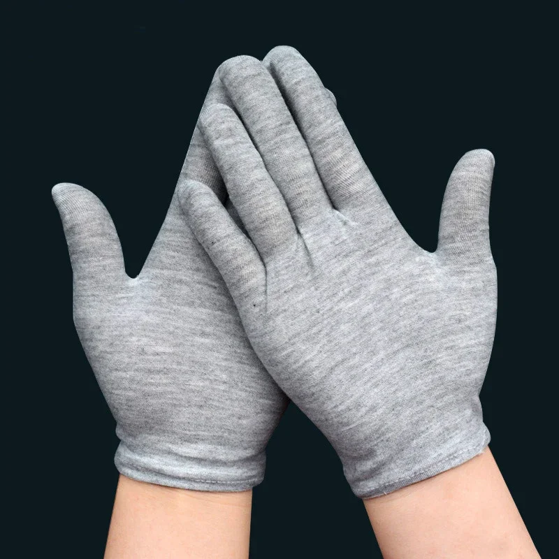 Black Cotton Gloves Women Men Mittens Hand Gloves Full Finger Household Kitchen Laboratory Cleaning Food Baking Tool