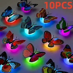 Illuminated 3D LED Butterfly Wall Stickers - Glow - in - the - Dark Decor (10PCS Random Color)