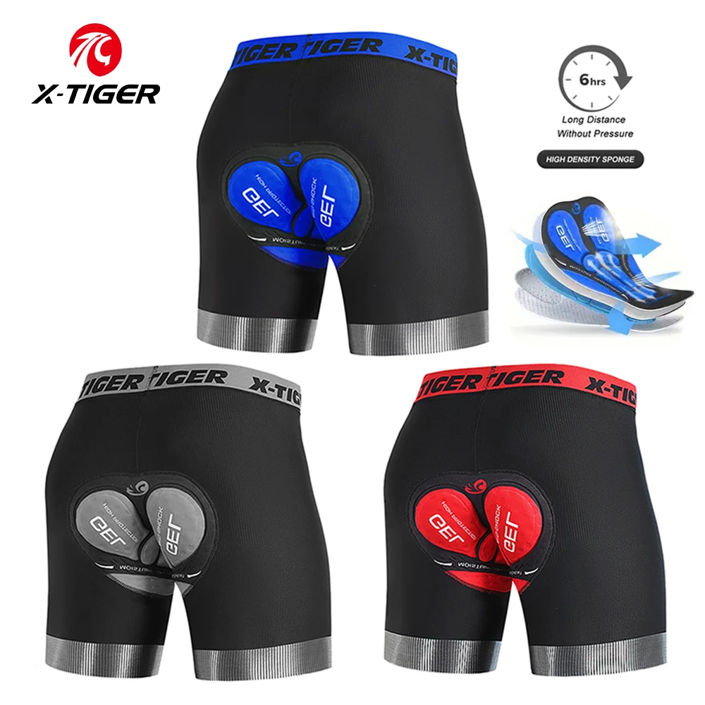 X-TIGER High Performance Breathable Cycling Underwear Men 5D Silicone Pad 3D Cutting Moisture Wicking Road Cycling Shorts