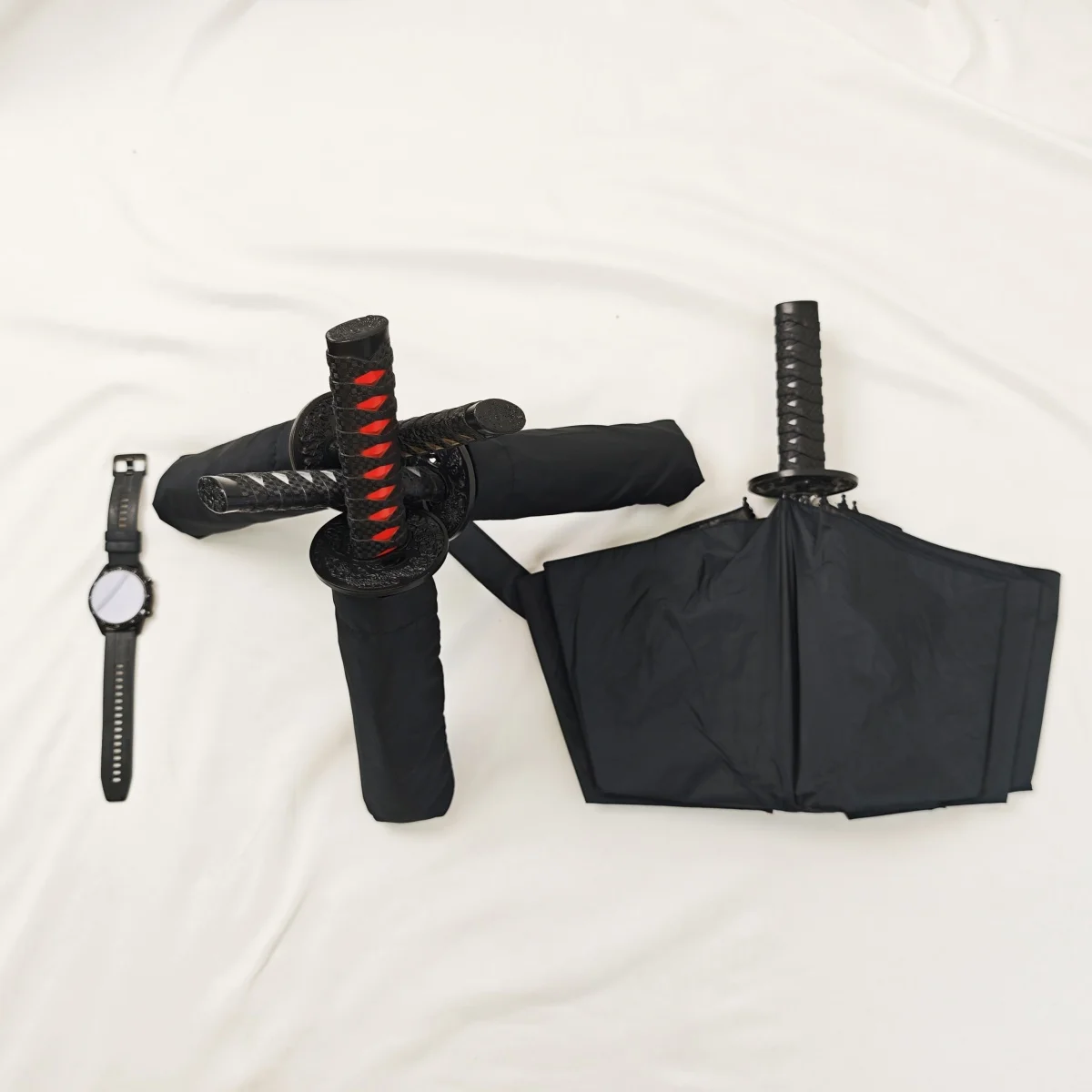 Samurai Handle Folding Umbrella Sun Protection Windproof Portable Travel Umbrellas Samurai Umbrella Gifts for Men