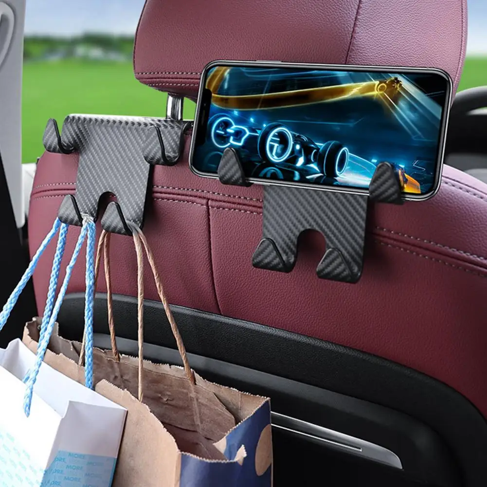 

2PcsUniversal Car Seat Back Hook Headrest Hanger Car Bag Pouch Clothes Hanging Hooks Duarable Fastener Clip Interior Accessories