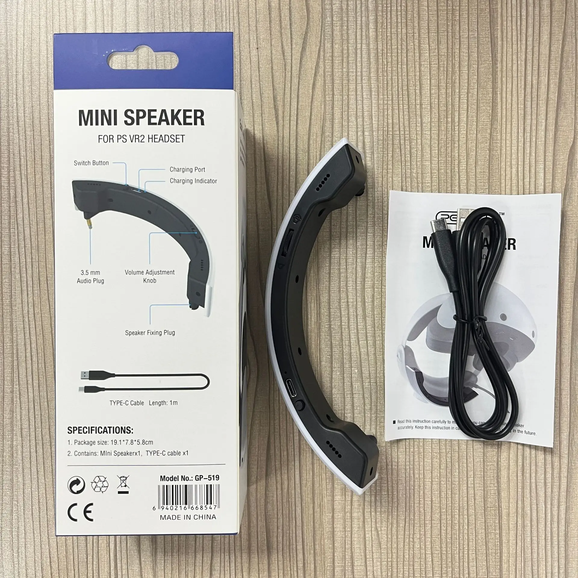 2025 Hot GP-519 For PS VR2 Stereo External Speaker for PSVR2 Helmet Portable External Stereo Mini Speaker