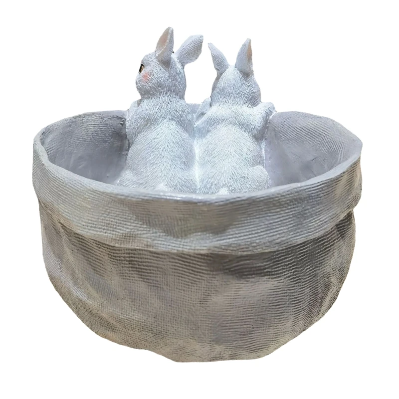 

Rabbit Flower Pot Succulent Planter Garden Pots Resin Cartoon Bunny Decorative Planter Bonsai Succulent Plant Flowerpot Dropship