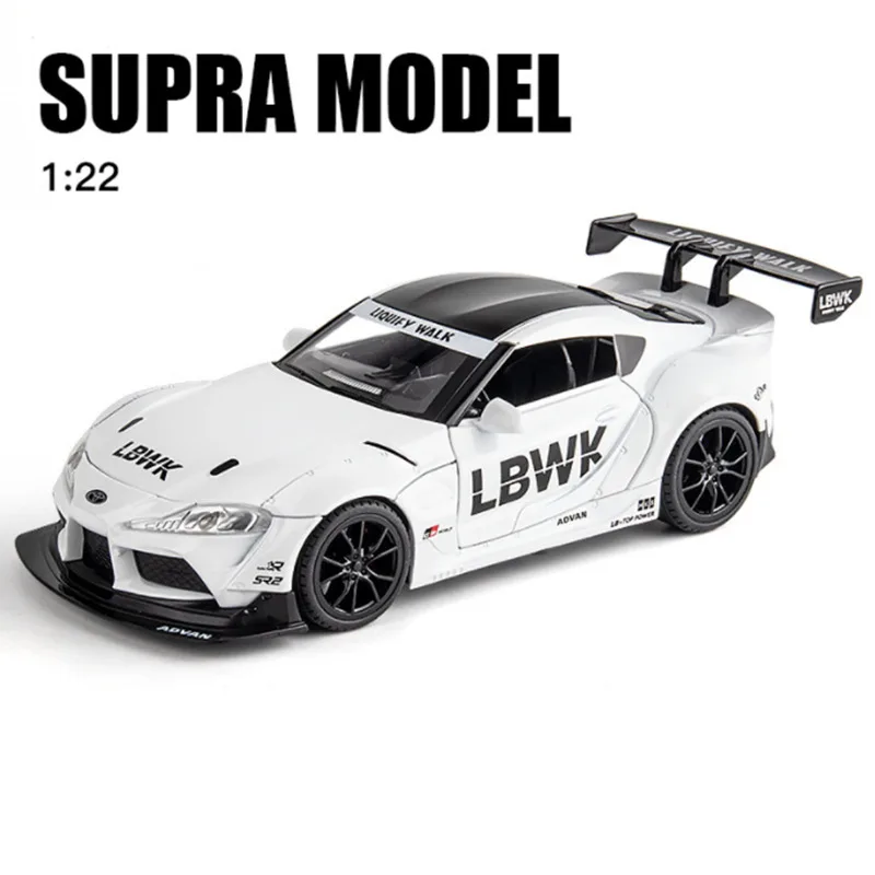 1:22 Toyota SUPRA Track Alloy Sports Car Model Diecasts & Toy Vehicles Metal Model Simulation Sound and Light Childrens Gift barbie camper van Diecasts & Toy Vehicles