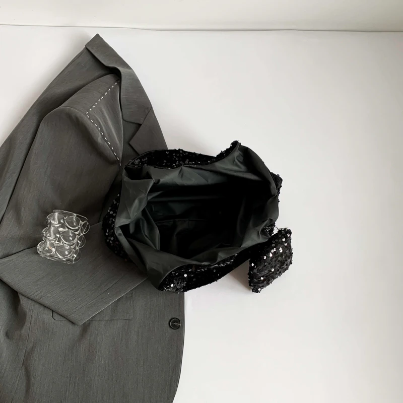 Tote Bag for Women Sequin Handbag Slouchy Hobo Bag Trendy Underarm Bag for Work Travel Shopping