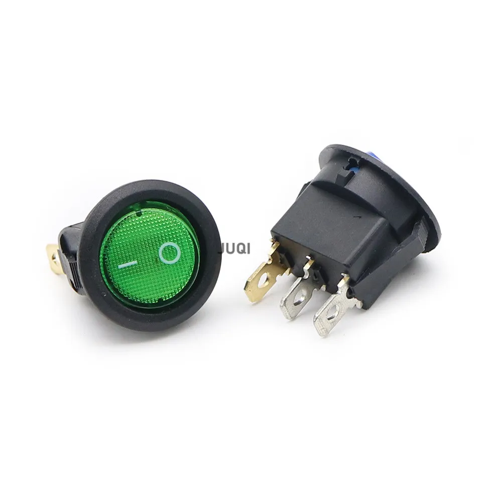 12V/220V Led Switch 4Pcs 16A 3pin Round Rocker KCD1