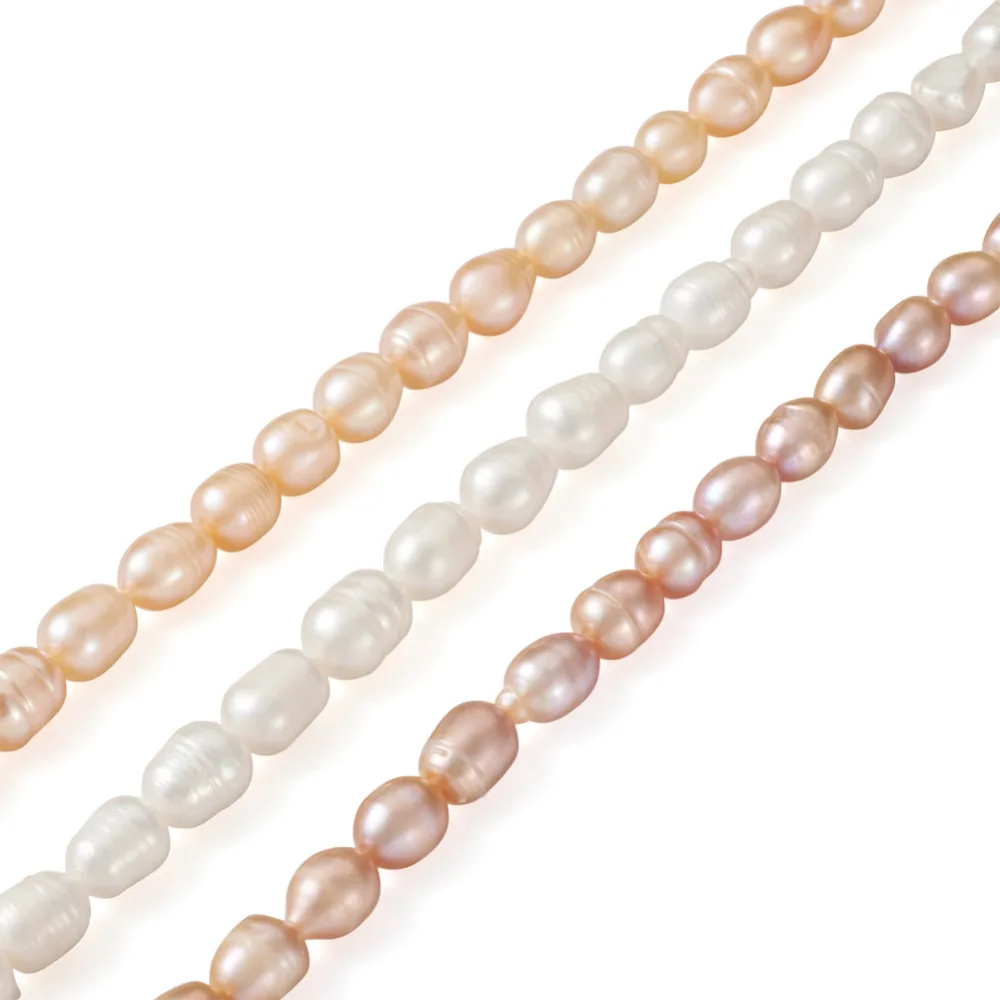 

Natural Pearl Beads Rice Shape Cultured Freshwater Pearls Spacer Bead for Jewelry DIY Women Wedding Craft Drop Earrings Necklace