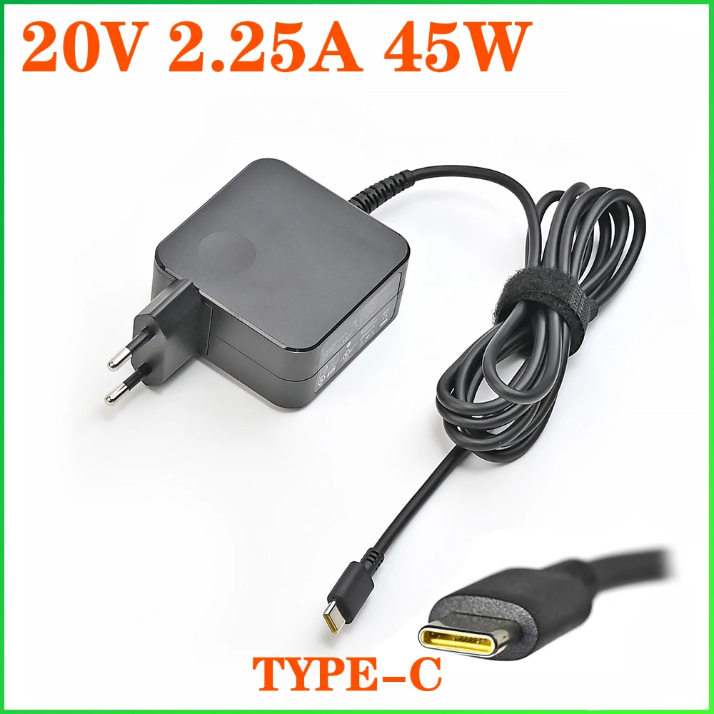 Carregador do Portátil 20v 2.25a 45w tipo c do Usb para o Lenovo C330 S330 C340 S340 100e T480 T480s T580 T580s E480