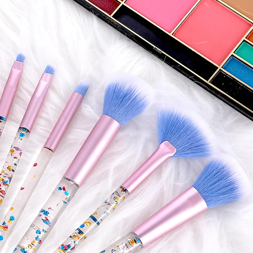 Elegant 7 Piece Crystal Makeup Brush Set