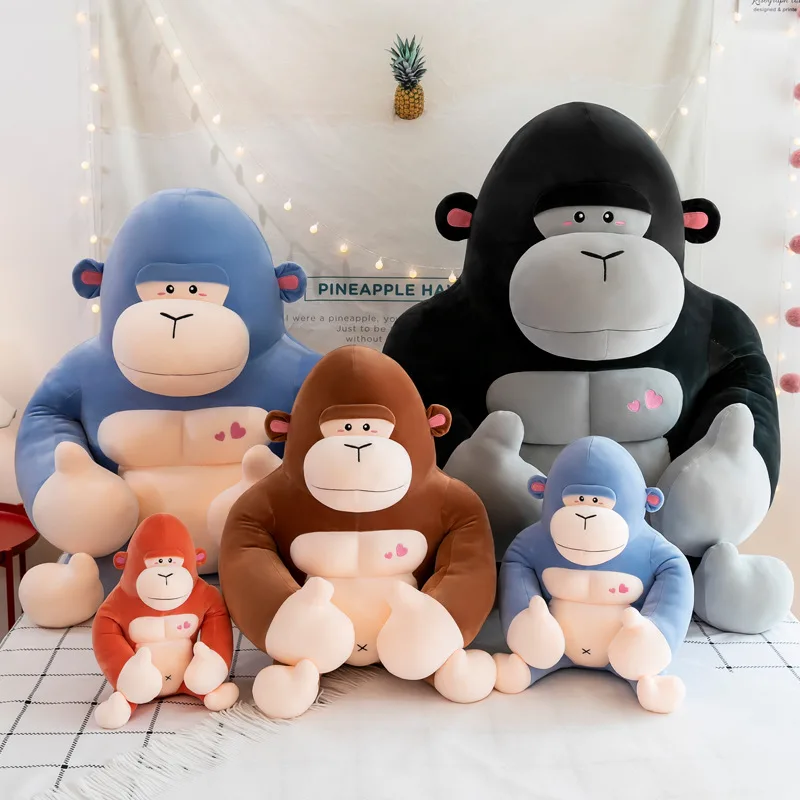 Macho Gorilla Ape Stuffed Hugging Pillow Cushion Toy