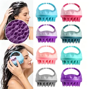 Spazzola Massaggiante in Silicone per Cuoio Capelluto, Pettine Morbido per Lavaggio Capelli, Massaggiatore Shampoo Delicato sulla Pelle, Strumento di Bellezza per SPA e Salone
