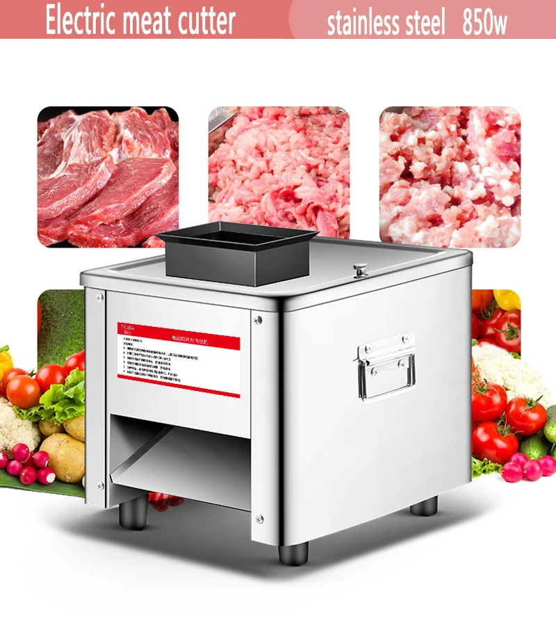Description Picture 2 of item2.5/3.5/5/7Mm Commercial Stainless Steel Meat Cutter Automatic Vegetable Cutter Household Appliances