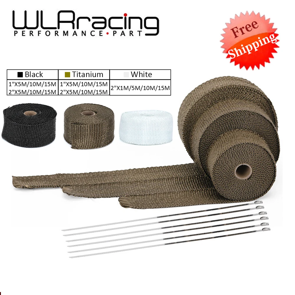 Nastro Termico Per Scarico In Titanio 5cm X 15m Con 16 Fascette In Acciaio, Kit Protezione Caldo Per Moto E Auto
