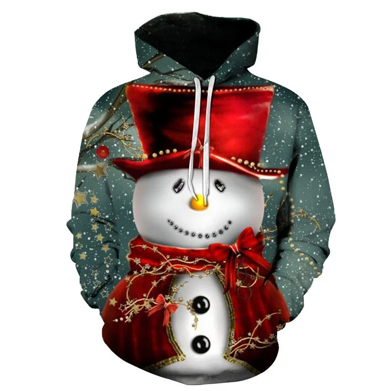 

Trend Personality Hoodie Children Sweatshirt Santa Claus Hoodies For Men 3D Printed Christmas Snowman Graphics Women's Clothing