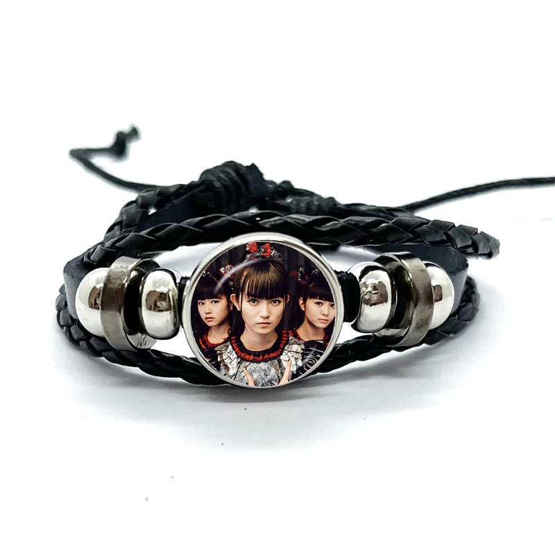 Babymetal Japanese Girl Leather Bracelets Glass Dome Multilayer Braided Bracelets Bangles Handmade Jewelry Gifts 4