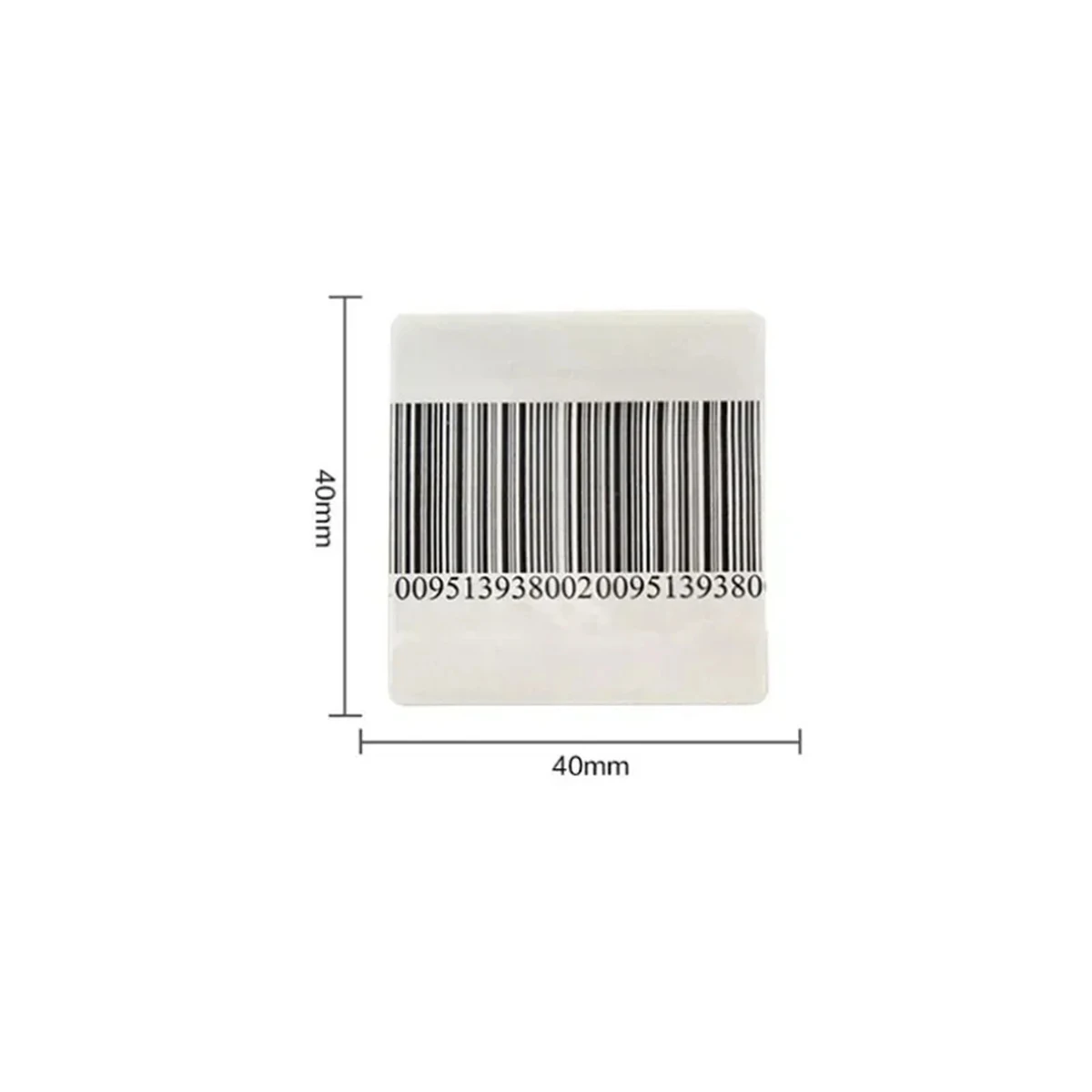 1000pcs 40*40mm 8.2MHz EAS RF 바코드 소프트 라벨 슈퍼마켓 매장용 자체 접착 스티커 도난 방지 사용