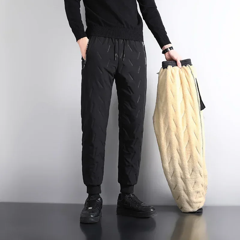 Men's Fleece Cotton Plush Pants Joggers Casual Winter Lambswool Warm Thicked Sweatpants Male Oversized Plus Size Trousers L-5XL men trousers