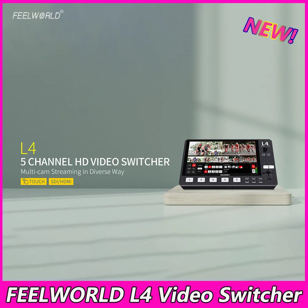 

FEELWORLD L4 Video Switcher for Live Streaming Equipment Card Mixer Equipments Photo Studio Camera HDMI-compatibe