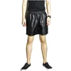 Men Soft Black Matte Faux Leather Straight Shorts Casual Loose Elastic PVC Trouser Night Club Sweat Pants 2024 Summer 3