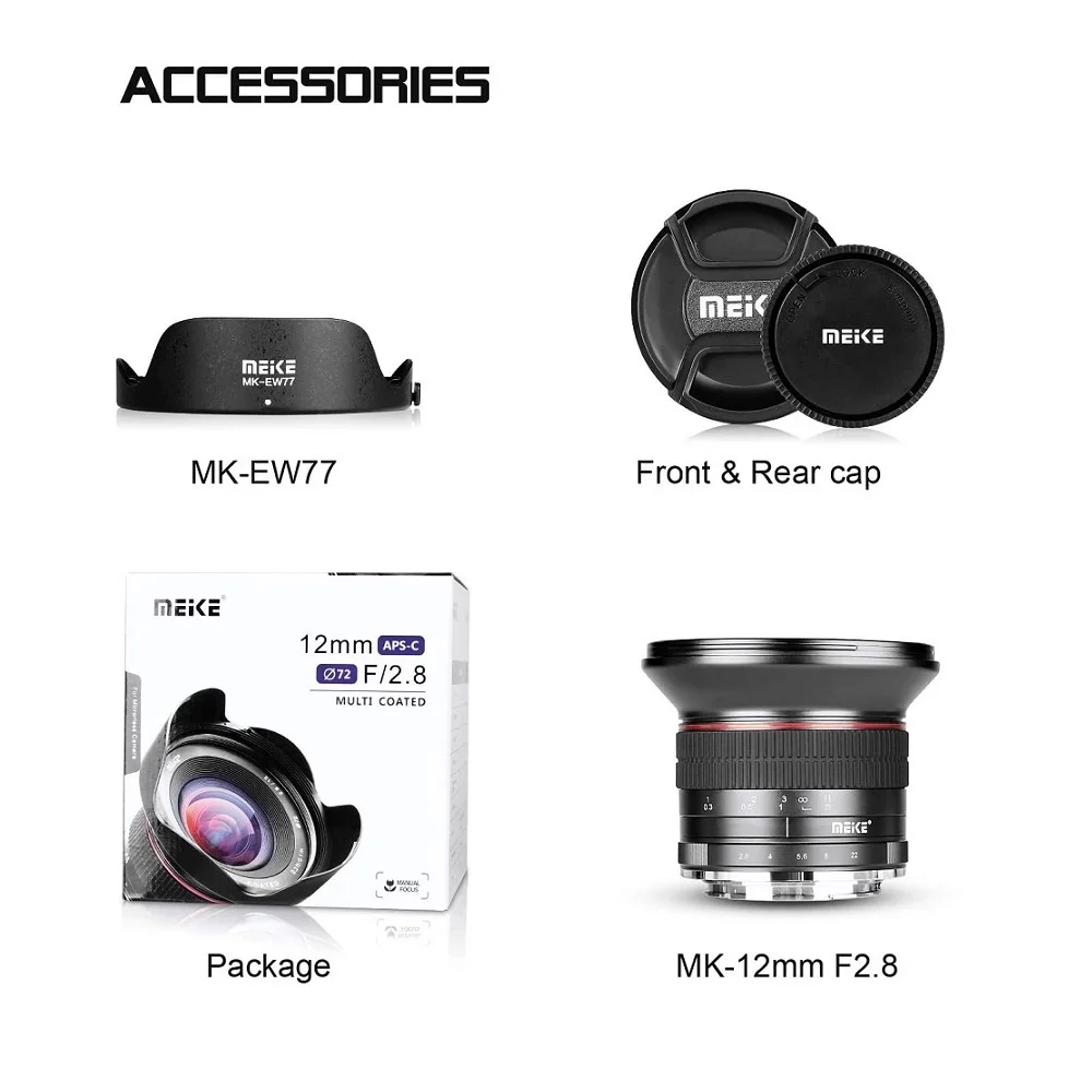Meike 12mm APS-C Ultra Wide Angle Manual Prime Lens for Sony