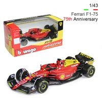 Bburago 1:43 F1 Ferrari F1-75 75th Anniversary #16 Leclerc #55 Sainz Monza Italian GP Alloy Vehicle Diecast Cars Model Toys Gift 1