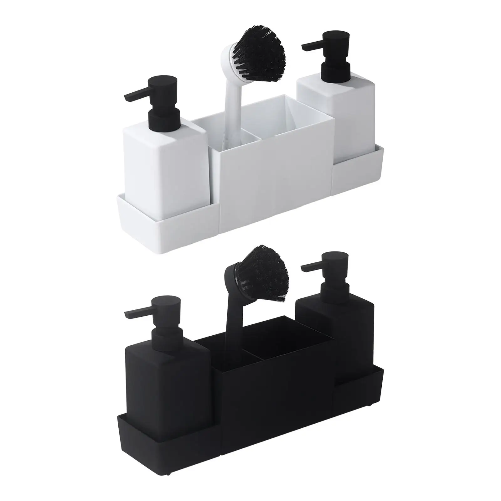 Soap Dispenser Kitchen Liquid Hand Soap Dispenser for Sponges Scrubbers Easy Clean Brush Holder Non Slip Pump
