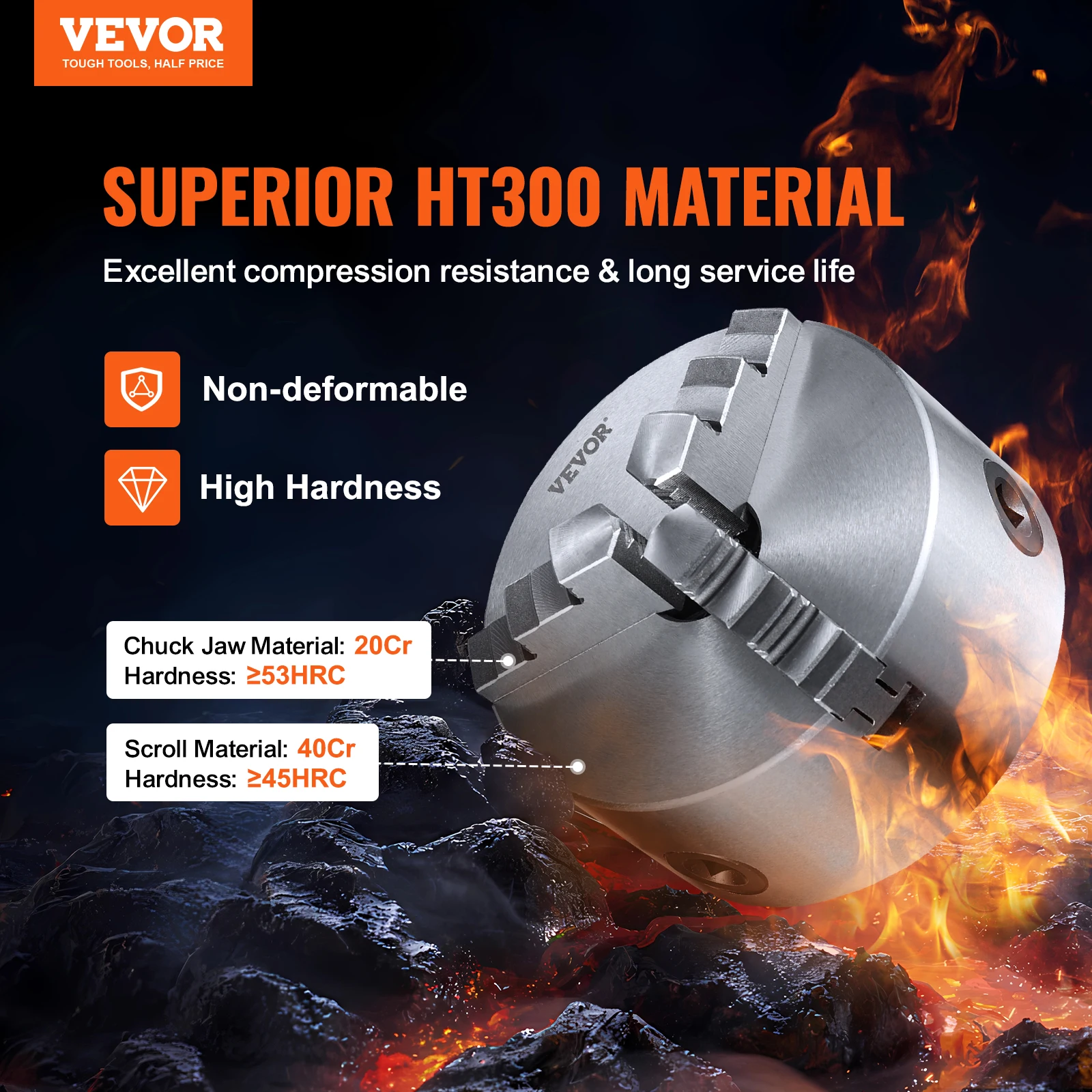 旋盤チャック 三爪 100mm スクロールチャック 一体爪型 3ジョー旋盤 チャック 逆爪3個セット チャックハンドル付 旋盤部品 ピンレバー付き 旋盤チャック 三爪 100mm スクロールチャック 一体爪型 3ジョー旋盤