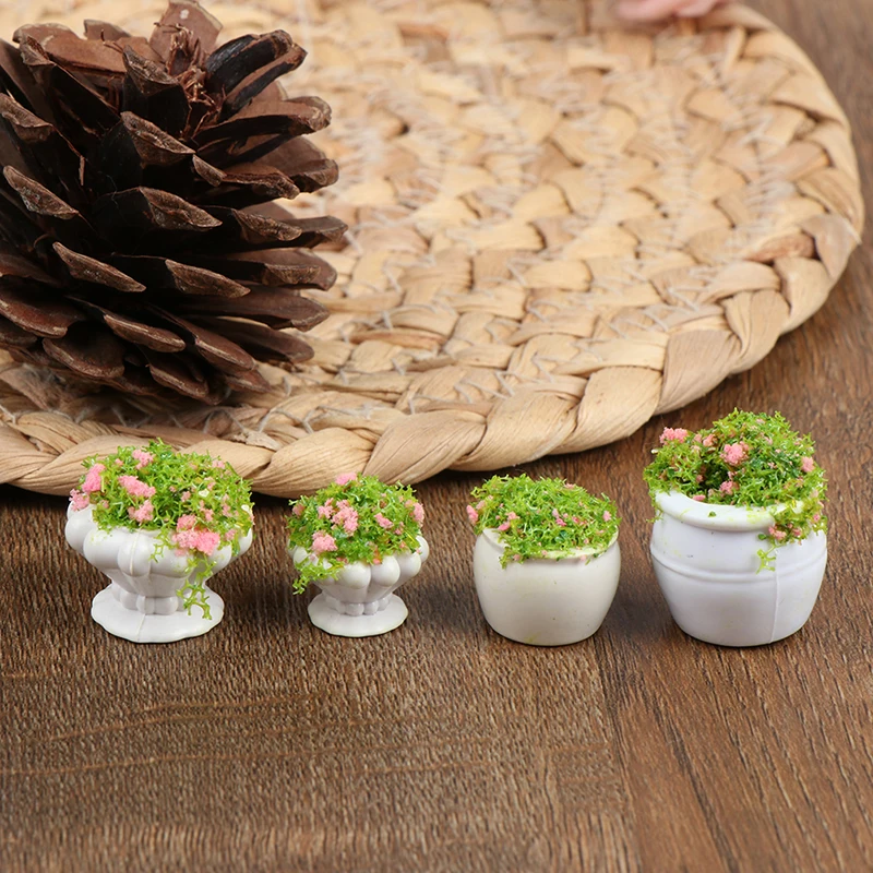 

2pcs Dollhouse Furniture 1:12 Accessories Mini Green Plant Bonsai Flower Pots