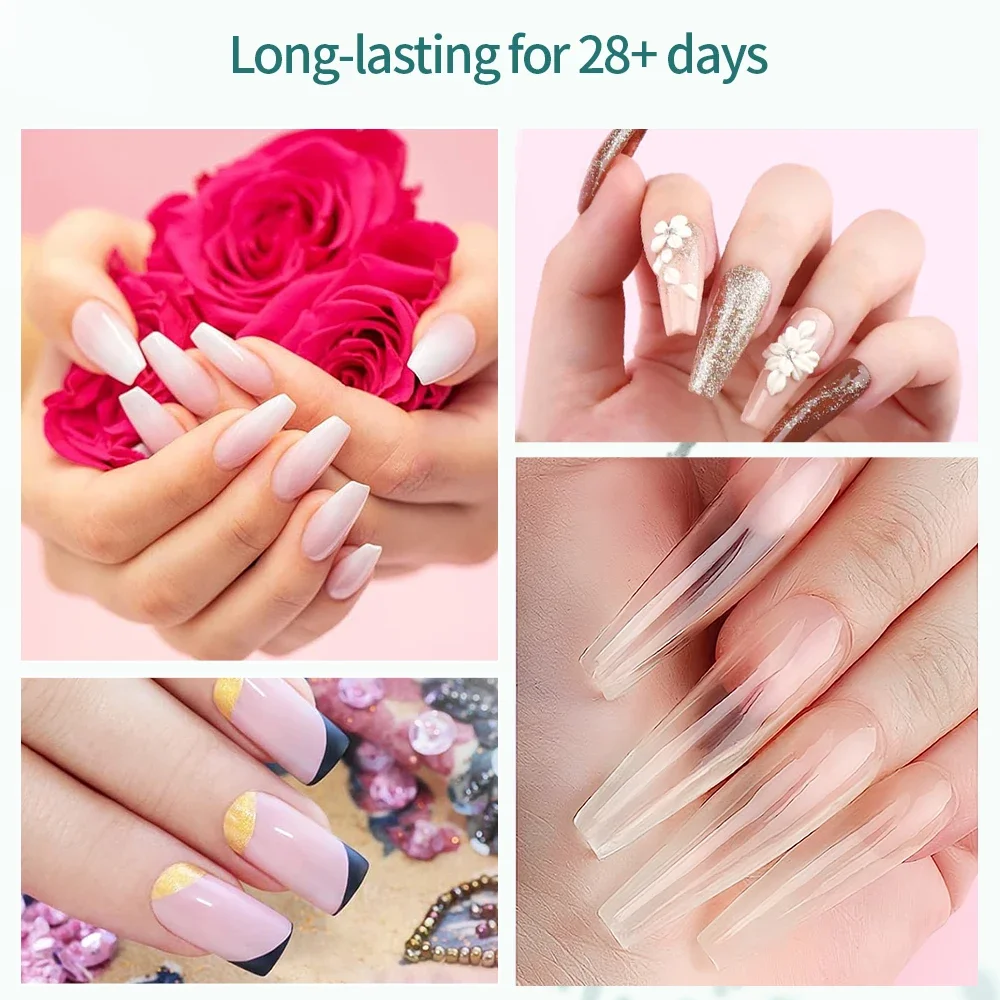 NAILPOP Professional Acrylic Nail Powder Clear/Nudes/Pink Ultra Fine for Acrylic Nail Art 3D Tips Carving French Nails Extension 6