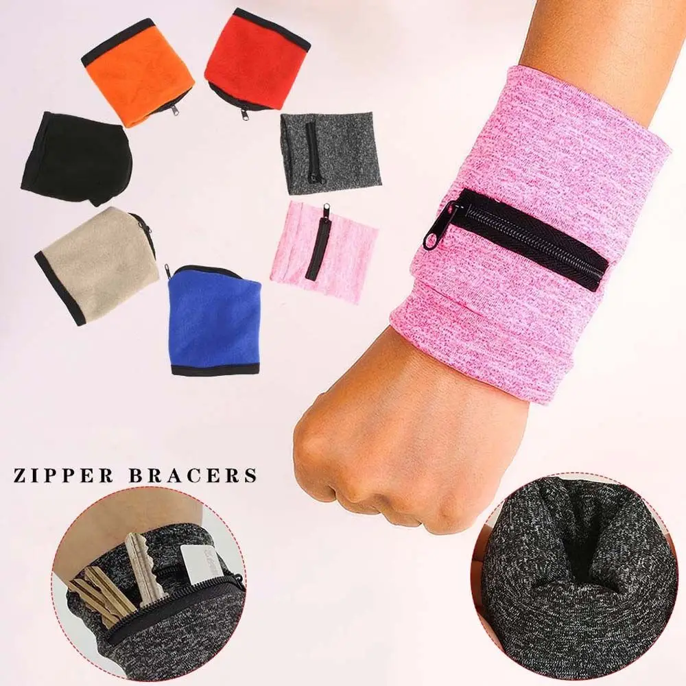 Running Basketball Sweat Band Hand Guards Storage Bag Sport Brace Sweatband Wrist Wallet Wrist Support Wristband