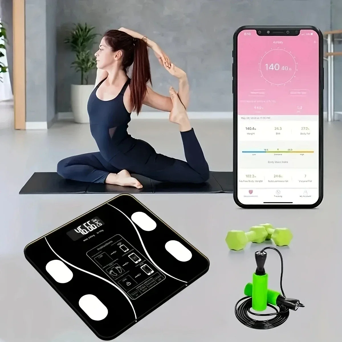 Intelligent Bluetooth electronic weight scale wireless digital bathroom scale precise measurement of body fat percentage smart weighing scale