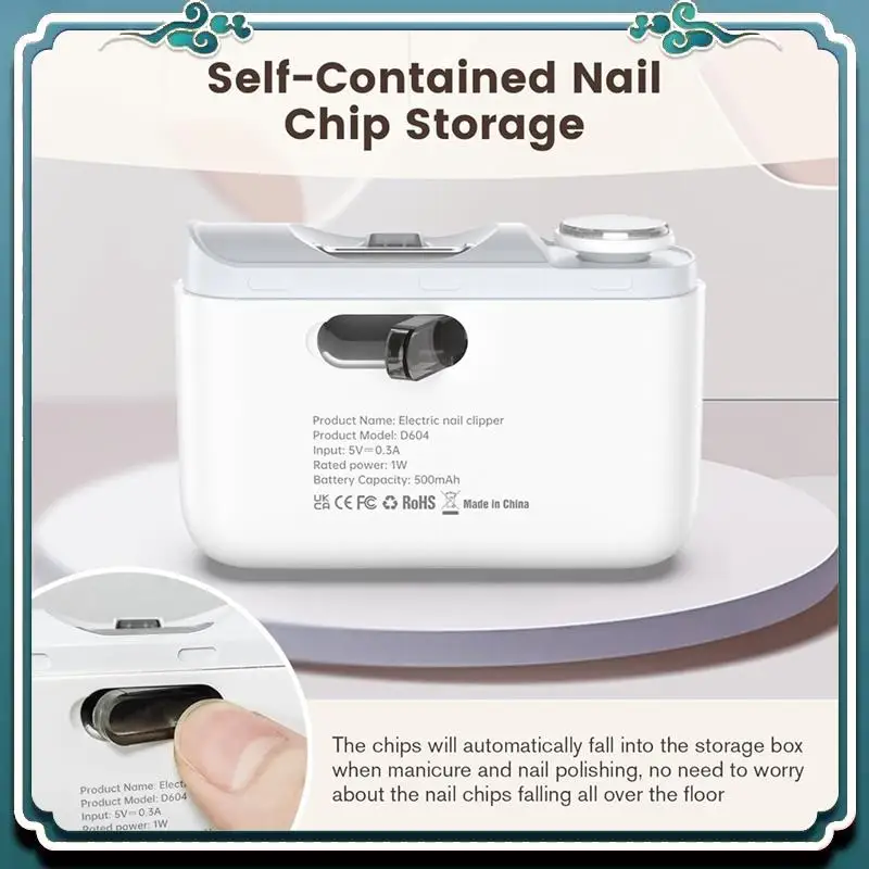 Nail Clipper Suitable For Babies, Children, Adults, And The Elderly, 2-Speed With LED Light