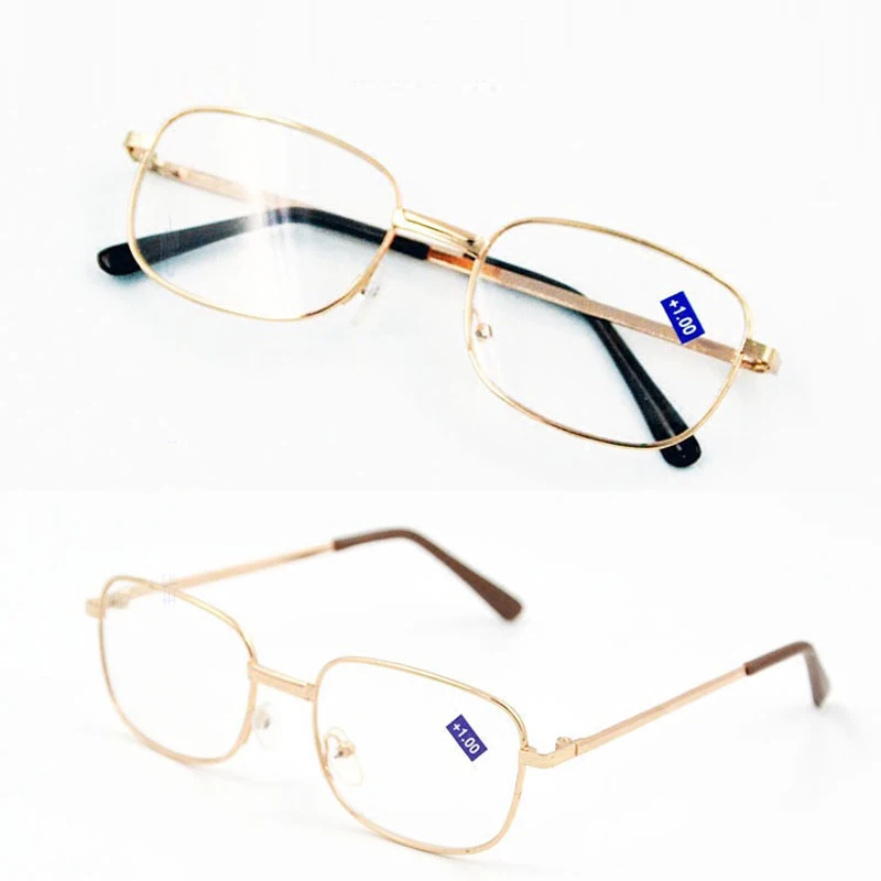 

Women Men Metal Frame Reading Glasses Vintage Gold Color Prescription Presbyopia Eyeglasses Hyperopia Eyewear Diopter 0 To+4.0