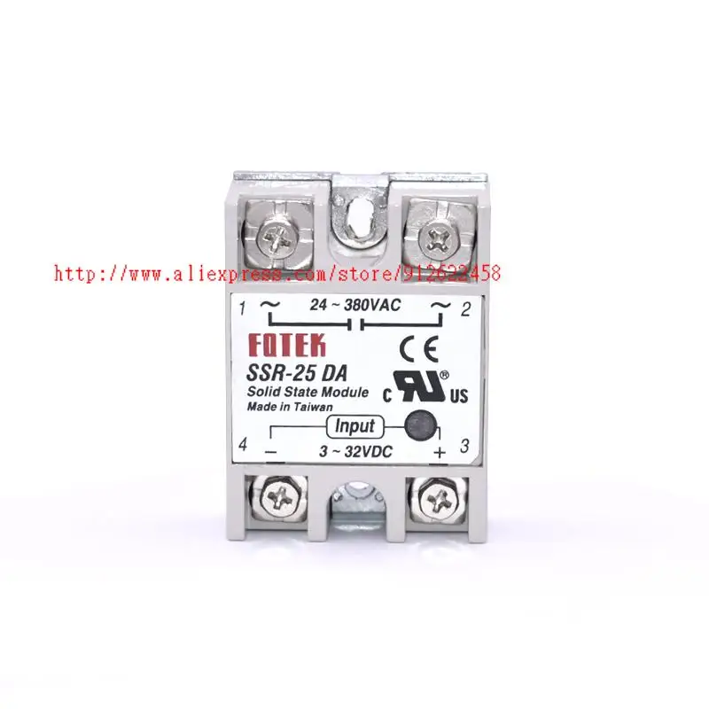 

10 pcs SSR-25DA Single-Phase Solid State Relay 25A 220V 380V DC control AC SSR25DA