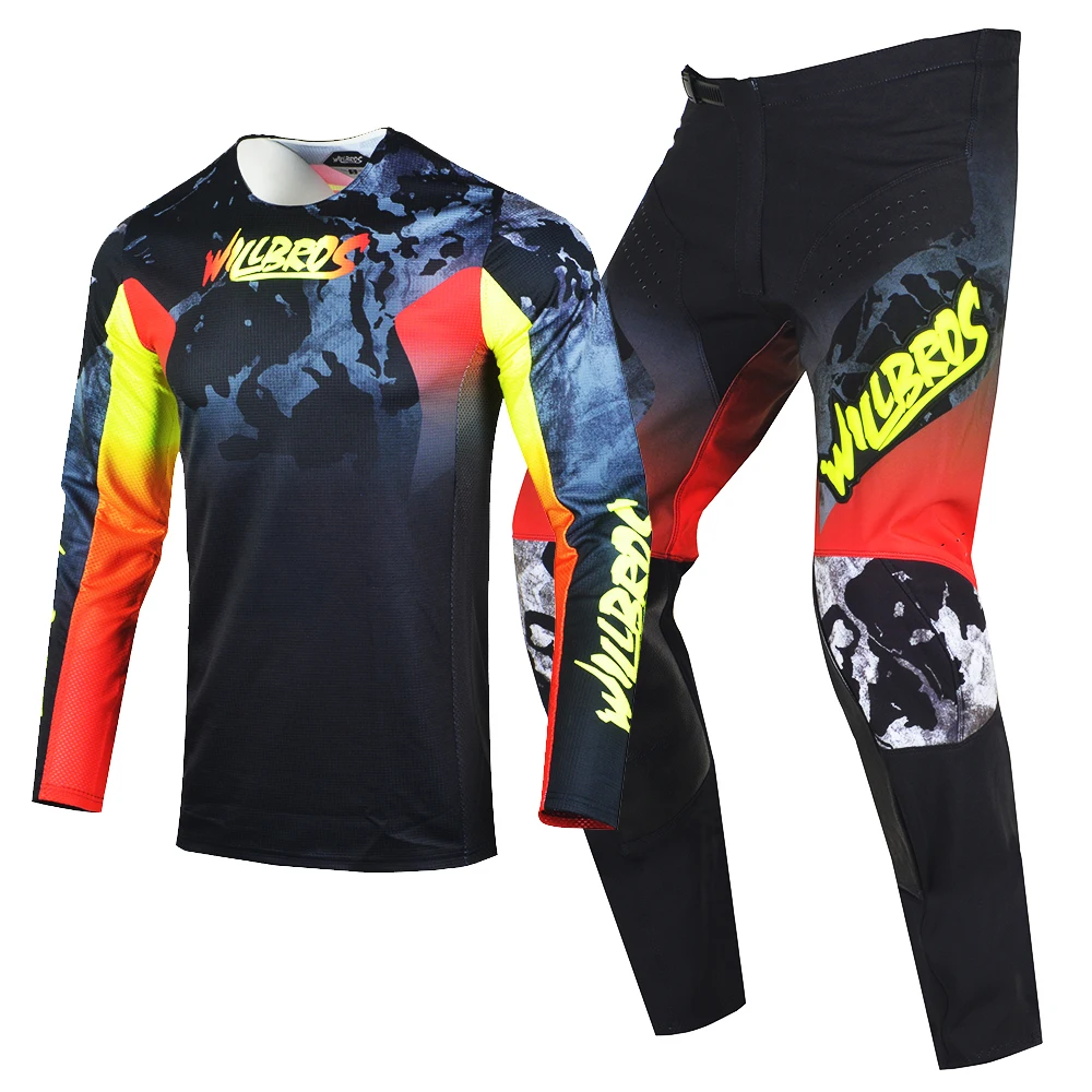 Willbros Mx 360 Pantaloni In Jersey Elasticizzato Combo Motocross Dirt Bike Offroad Enduro Race Suit Flexair Mach Outfit Protettivo