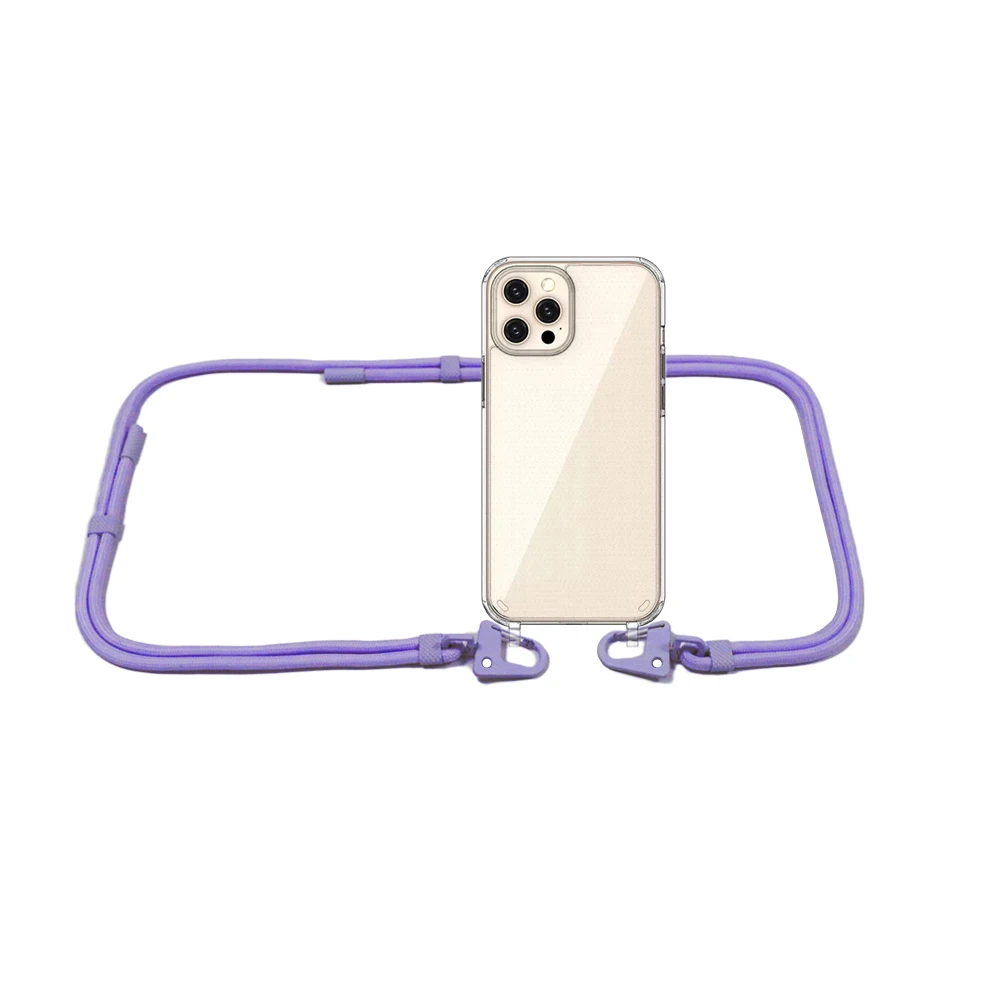Luxury Crossbody Necklace Strap Lanyard Cord Soft Phone Case with XOUXOU Rope Cover