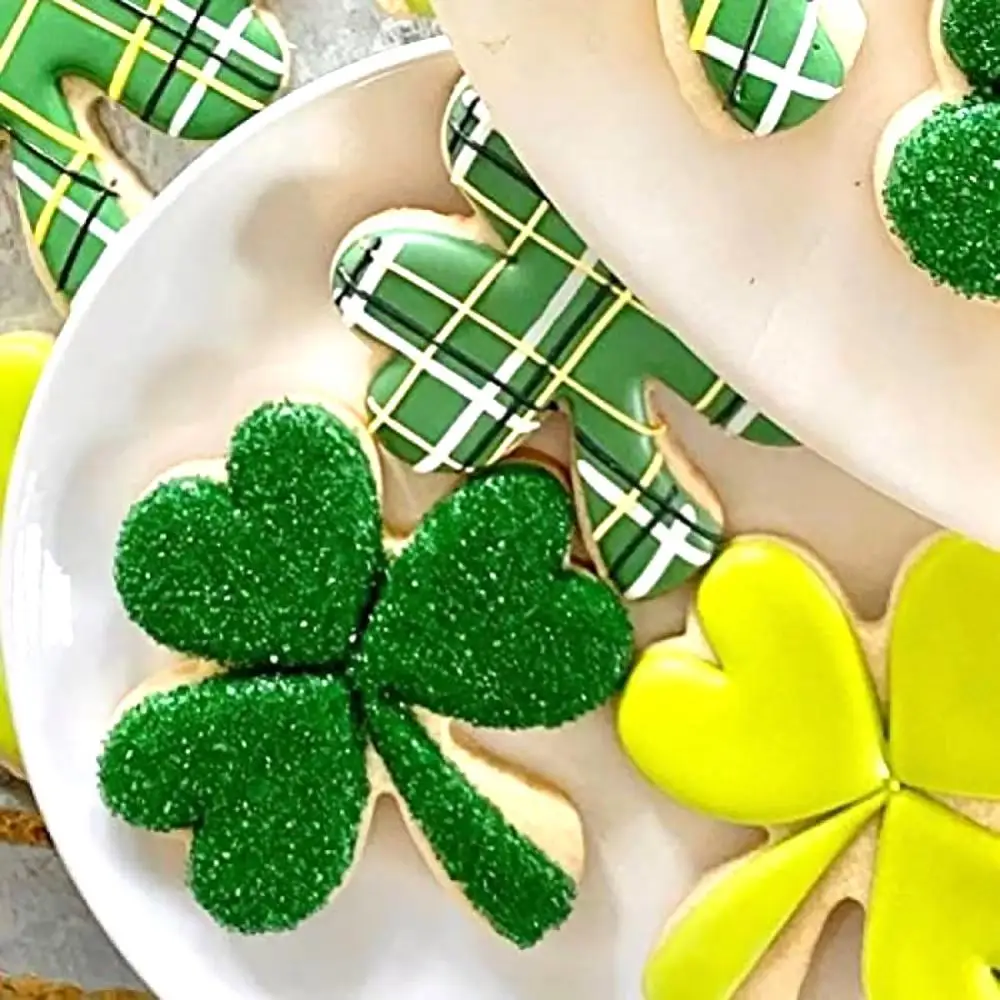 Stainless Steel Four Leaf Clover Shamrock Cookie Cutter St. Patrick&rsquo;s Day Biscuit Bread Molds Cookie Kitchen Bakeware Tools