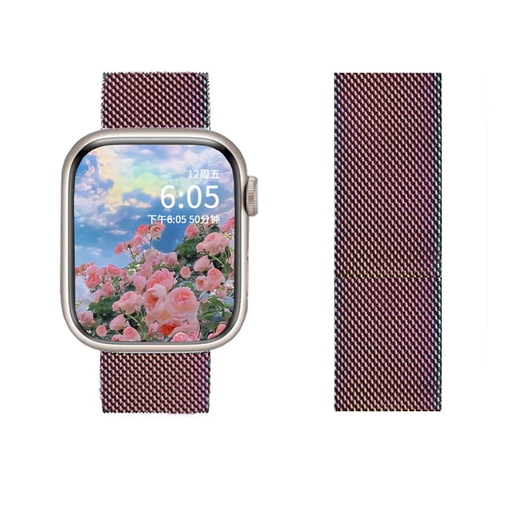 애플 워치용 마그네틱 금속 팔찌, 울트라 2 밴드 49mm 45mm 44mm 스트랩, iWatch 시리즈 9 8 7 6 5 4 3 se 41mm 40mm 38mm