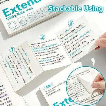 Blocchetti Adesivi Trasparenti a Righe/Senza Righe/a Quadretti, Senza Blocco del Testo, Memo Pad Autoadesivi, Regalo