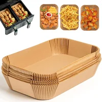 50-200Pcs Air Fryer Paper Non-Stick Kitchen Baking Airfryer Mat Oilproof Micro-wave Barbecue Pad Baking Paper Liner Accessories
