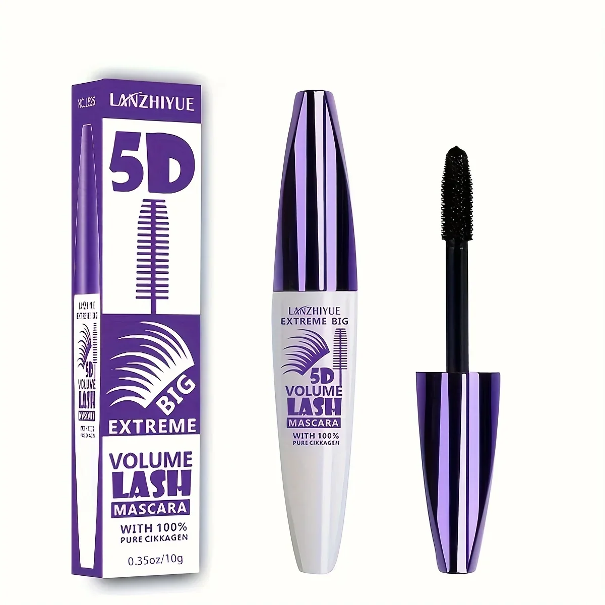 5D Mascara Waterproof Thickening Lengthening Curling Liquid Fiber Mascara Long-Lasting Curling Eyelash Extension Cosmetics_voghion.com