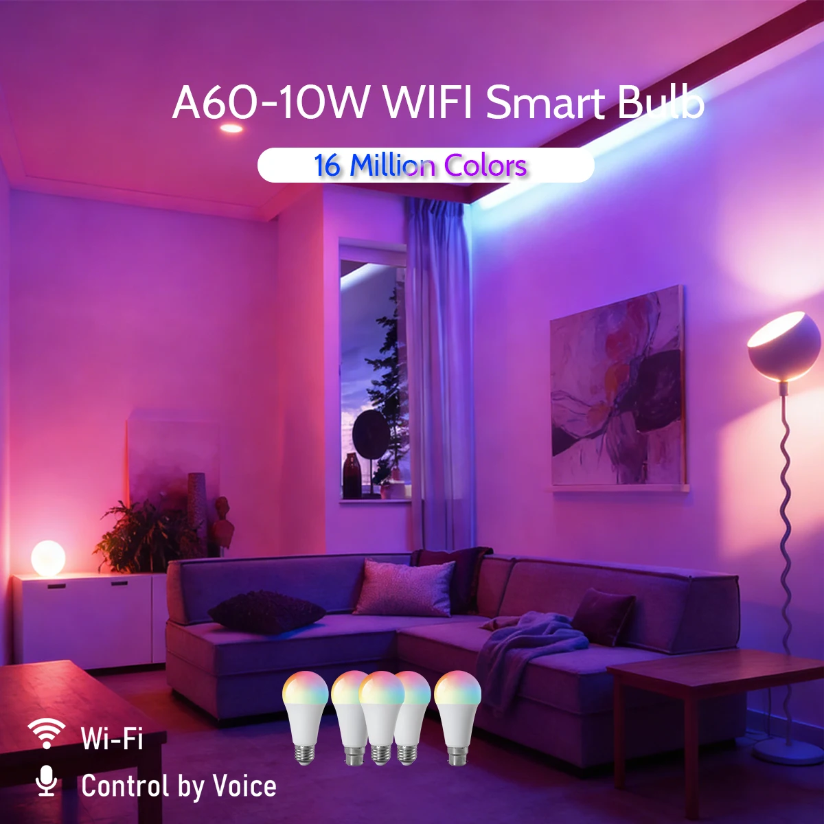 Gatetop 10W Smart LED Bulb RGBCW E27/B22
