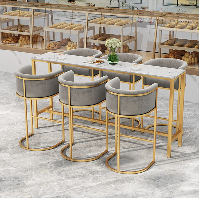 Barra do acento da altura contrária Jantando a cadeira, pés do metal, nórdico, balcão, cozinha, ilha, mobília do quintal, moderno, luxuoso
