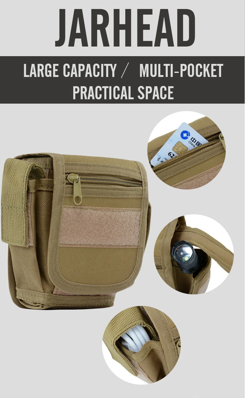 Männer Taktische Molle Tasche Gürtel Taille Pack Tasche Kleine Tasche Outdoor Taille Pack Lauf Tasche Reise Camping Tasche Jagd Tasche – Detail 4