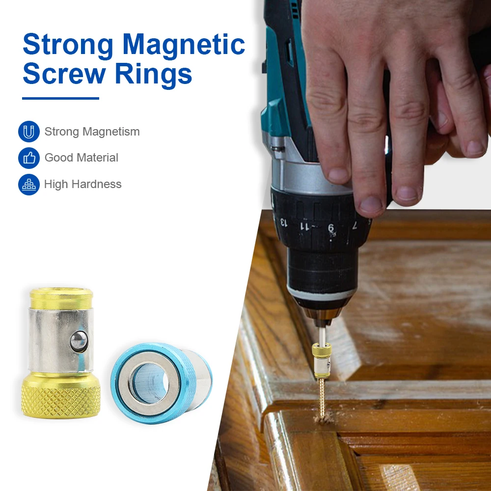 Magnetic Screw Ring Metal Bit Magnetizer Ring Screw Magnetic Holders For 1/4 Inch 6.35 mm Screwdriver