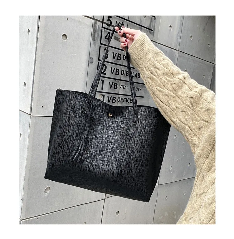Grandi Borse a Spalla Nere per Donne, Borsa Shopper Hobo Grande, Borsa a Tracolla in Pelle Morbida di Qualità, Borsa da Viaggio per Signore - immagine 6