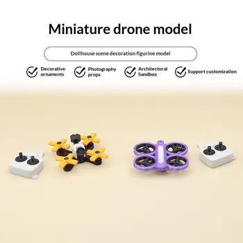 Modellino in Miniatura di Drone UAV 1/12 per Casa delle Bambole, Accessorio con Telecomando per Hobby e Allestimento Diorami