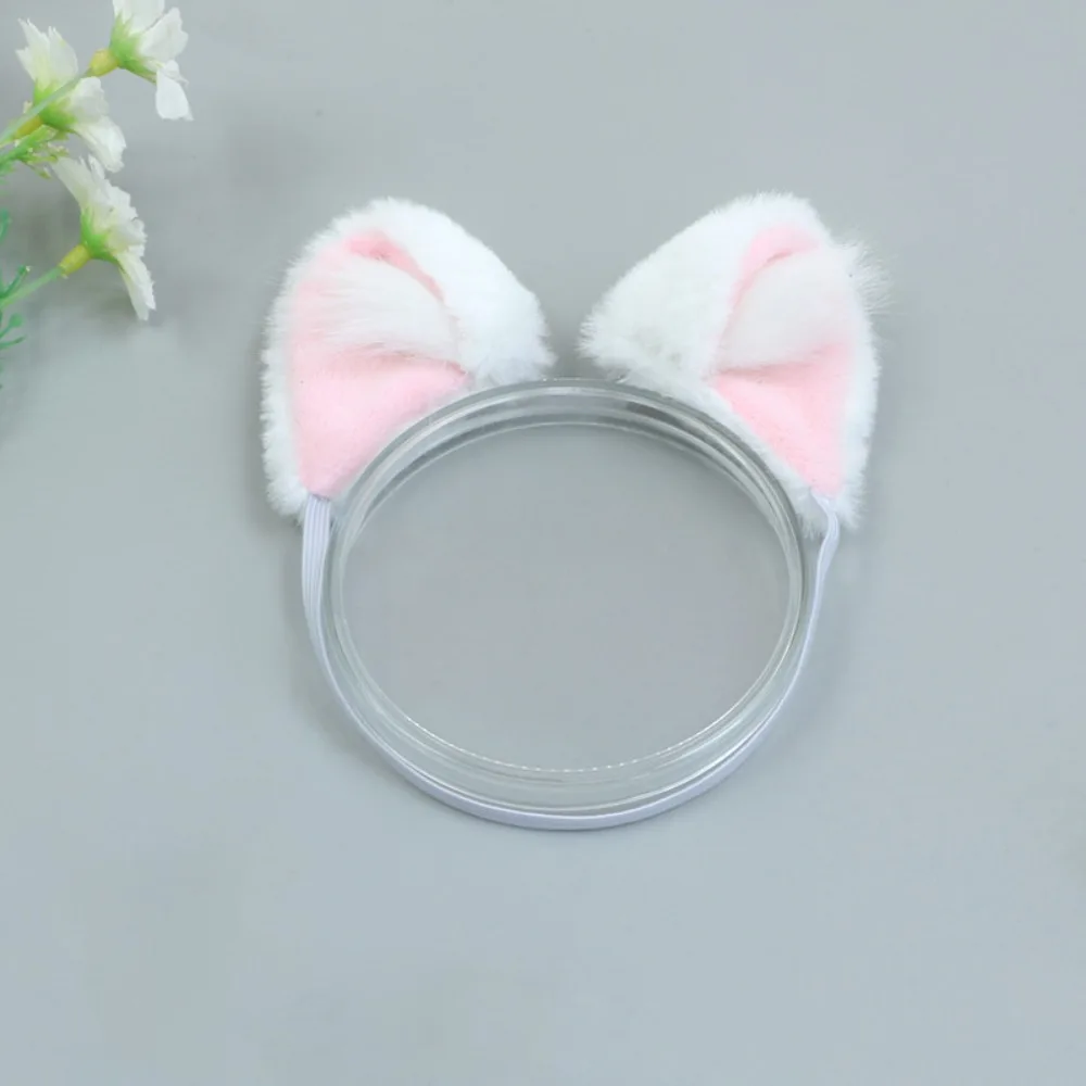 Stuffed Toys Headband 20cm Headwear Cat Ear Hairy Tail Cat Ears Tail Hair Decor Cute Cotton Animal Ear Dolls Accessories