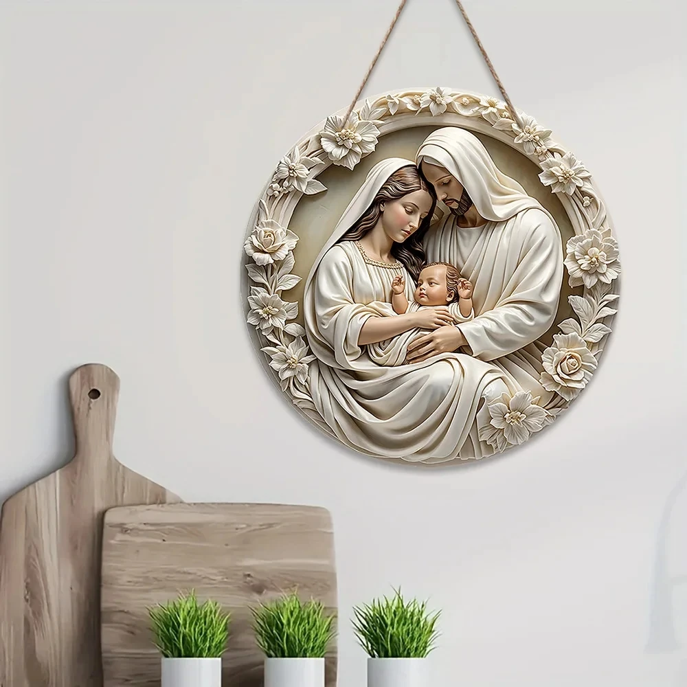 Wooden Nativity Scene Ornament 4