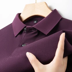 Men's 100% Cotton Polo Shirt - Summer Fashion Casual Short Sleeve, Breathable Lapel Tee in 10 Vibrant Colors, Perfect - 3XL -fits 80-95kg (PURPLE)